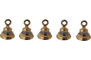 HANDTECHINDIA Brass Silver Plated 2 '' Bells Christmas Decoration Jingle Bell Sleigh Bell Jingle Bell Crafts Christmas décor Home décor Elephant décor Bells Musical Instrument Accessory. (5)
