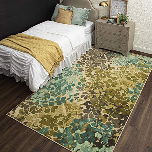 Mohawk Home Aurora Radiance Aqua Abstract Floral Area Rug, 5'x8', Blue/Green Pricepulse