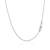 KUYLBUK 925 Sterling Silver Rope Chain Necklace for Women, 1.2mm Minimalist Silver Chains Necklaces Lobster Clasp Hypoallergenic Delicate Jewelry Gifts 16/18/20/22/24 Inch