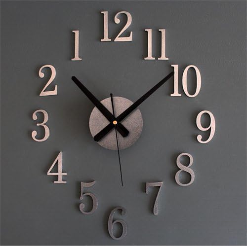 Modern 3D Frameless Large Wall Clock Watches DIY Design Room Home Decorations Silver