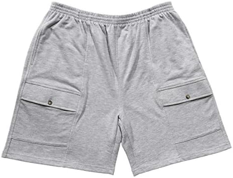 Men's French Terry Cargo Lounge Pull-On Shorts, Heather Gray L