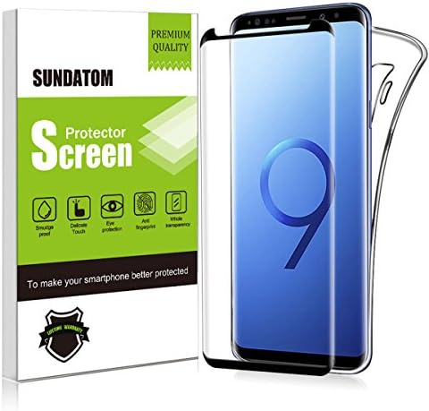 Sundatom Galaxy S9+ Screen Protector, 3D Tempered Glass Full Coverage High Definition Clear [Anti-Scratch] [Anti-Bubble] Case Friendly Screen Protector for Samsung Galaxy S9 Plus