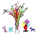 500 Pieces Pipe Cleaners Set, Including 300 Pcs 26 Colors Chenille Stems, 100 Pcs 6 Size Wiggle Googly Eyes and 50 Pcs Pom Poms for Craft DIY Art Supplies