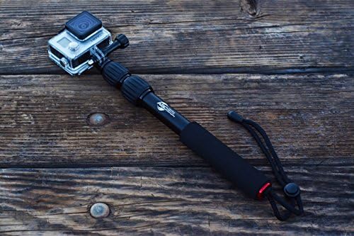 ActionSports Pole 'ELITE' 9 - 19 inch Compact Edition Aluminum Waterproof Telescoping Extension Monopod GoPro Pole for GoPro Hero 6 Black 5 Black, 4, 3+, 3, 2, 1, Session and Action Cameras