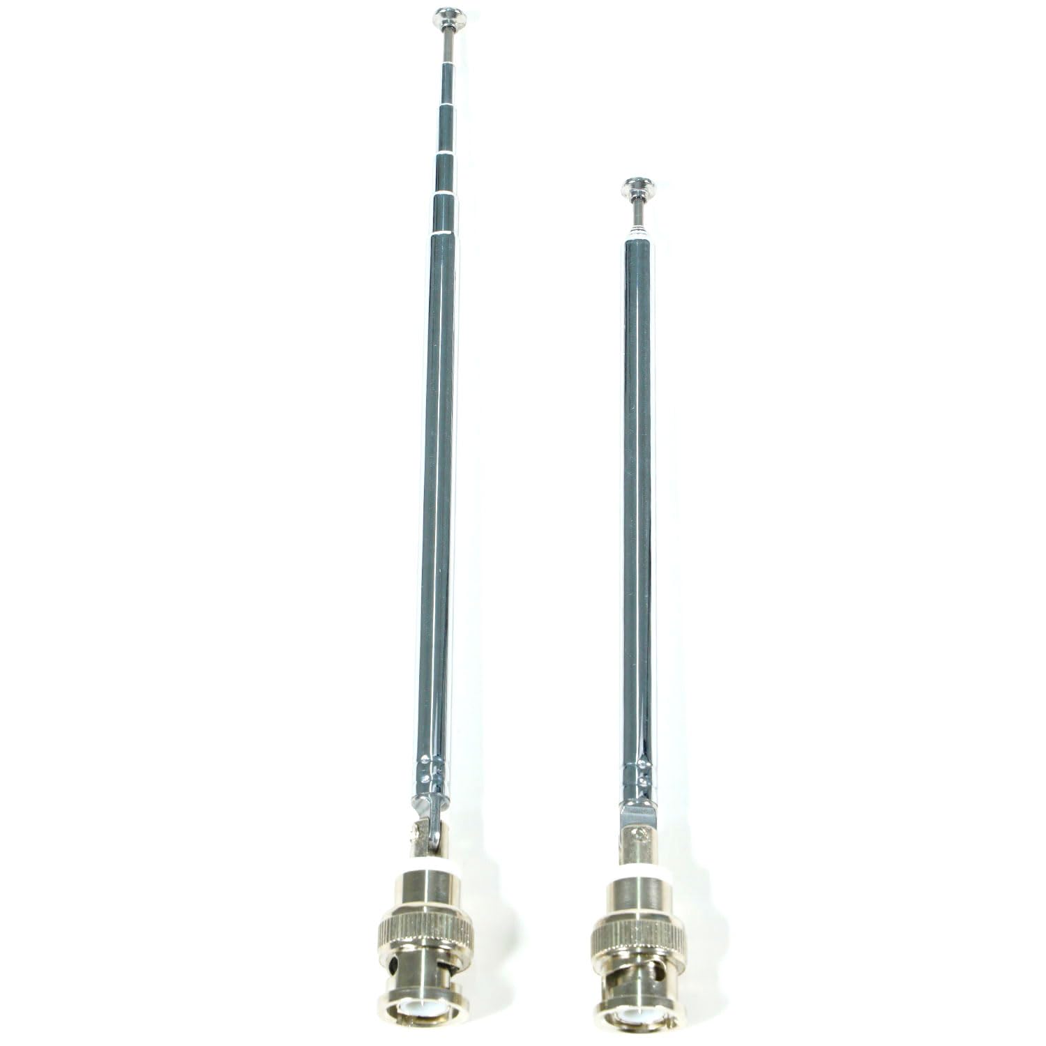 Fohevers 2 Pcs 6 Sections Telescopic Antenna BNC VHF UHF Male Aerial FM Portable 54CM Radio Antenna DAB Reception