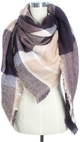 StockVic Womens Tassels Soft Plaid Tartan Scarf Winter Large Oversized Blanket Wrap Shawl Poncho