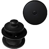 Westbrass Twist & Close Tub Trim Set with One-Hole Overflow Faceplate, Matte Black, D94-62