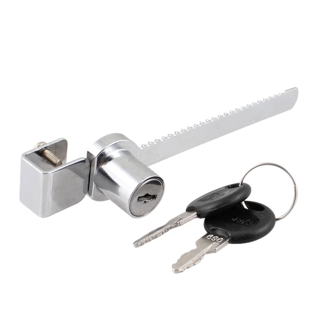 Sourcingmap 11mm Length Sliding Silver Tone Glass Drawer Cabinet Lock W Keys 140 x 26 x 26mm