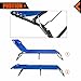 KingCamp Chaise Lounge Removable Pillow 3-Position Adjustable Chair Folding Patio Recliner for Camping Pool Beach Outdoor, Supports 300lbs, Blue, One Size