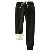 Gihuo Women's Winter Warm Fleece Pants Sherpa Lined Sweatpants Jogger Track Pants Athletic Active Lounge Pants