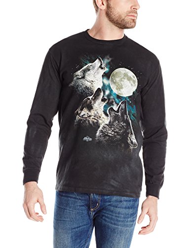The Mountain Three Wolf Moon USA Long Sleeve T-Shirt