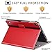 Ztotop Case for iPad 9.7 2018/2017 - 360 Degree Rotating Stand/Genuine Leather Cover with Auto Wake/Sleep, Pencil Holder,Card Pocket for New iPad 9.7'' 5th/6th Gen, iPad Air 2/iPad Air,Red