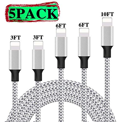 image for ZestyChef iPhone Charger, MFi Certified iPhone Cable 5 Pack [3/3/6/6/1
