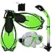 PROMATE Snorkeling Scuba Dive Mask Fins DRY Snorkel Gear Set
