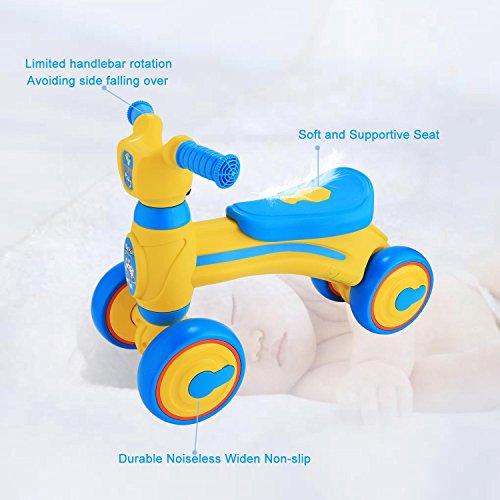 Kaluo Baby Toddler Balance Bike Trike Learn to Walk 10-36 Month No-Pedal Ride on Toy (Blue)