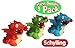Schylling Curly Pop Dragons Blue, Green & Orange Complete Gift Set Party Bundle - 3 Pack