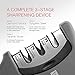 Kitchen Knife Sharpener - 3 Stage Knife Sharpening Tool Sharpens Chef’s Knives - Kitchen Accessories Help Repair, Restore and Polish Blades Quickly, Food Safety Cut Resistant Gloves Included