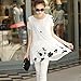 Anself New Fashion Women Chiffon Blouse Embroidery Crew Neck Short Sleeve Loose Fit Casual Tops White/Black M