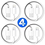 Lightning iPhone Cable, 4 Pack Certified Power Gadgets [Heavy Duty] 3 FEET/ 1 METER Lightning to USB Sync & Charge Cable Cord iOS10 iPhone, iPad, iPod (White)