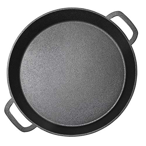 Pre Seasoned Cast Iron 16 inch Skillet Dual Handles Durable Frying Pan