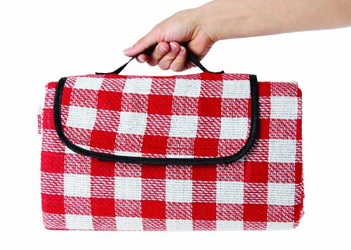 Camco 42801 Picnic Blanket (51" x 59", Red/White)