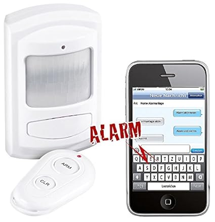VisorTech Bewegungsmelder SMS: PIR-Bewegungsmelder mit SIM-Karten-GSM-Funktion, Batteriebetrieb (Bewegungsmelder Handy)