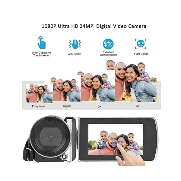 Dvh-450-Kamera, tragbarer Camcorder, 24-Millionen-Pixel-Kamera mit 18-fachem Digitalzoom, faltbarer 3-Zoll-Touchscreen… – Bild 4