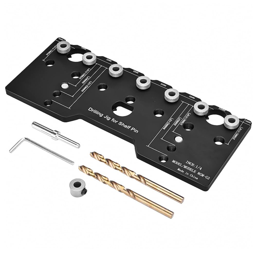 Tiardey Kitchen Hinge Jig Drilling Template Drill Guide with Hinge Drill Bits for Woodworking Hinge Device