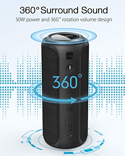Bluetooth Speakers, Vanzon Climber-Z Portable Bluetooth V5.0 Wireless Speaker, with 30W Rich Bass& 360° Surround Sound, 16 Hr Playtime, IPX7 Waterproof, for Travel, Camping, Shower and Outdoors