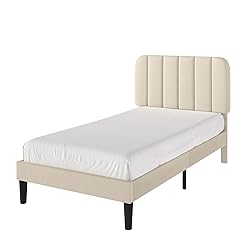 VECELO Twin Size Bed Frame with Upholstered