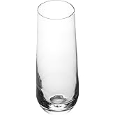 Restaurantware-Vetri 10 Ounce Champagne Glasses, 6 Dishwashable Stemless Glasses - No Lead, Durable, Clear Glass Champagne Flutes, For Birthday Parties, Weddings, And More, Serve Mimosa, Prosecco