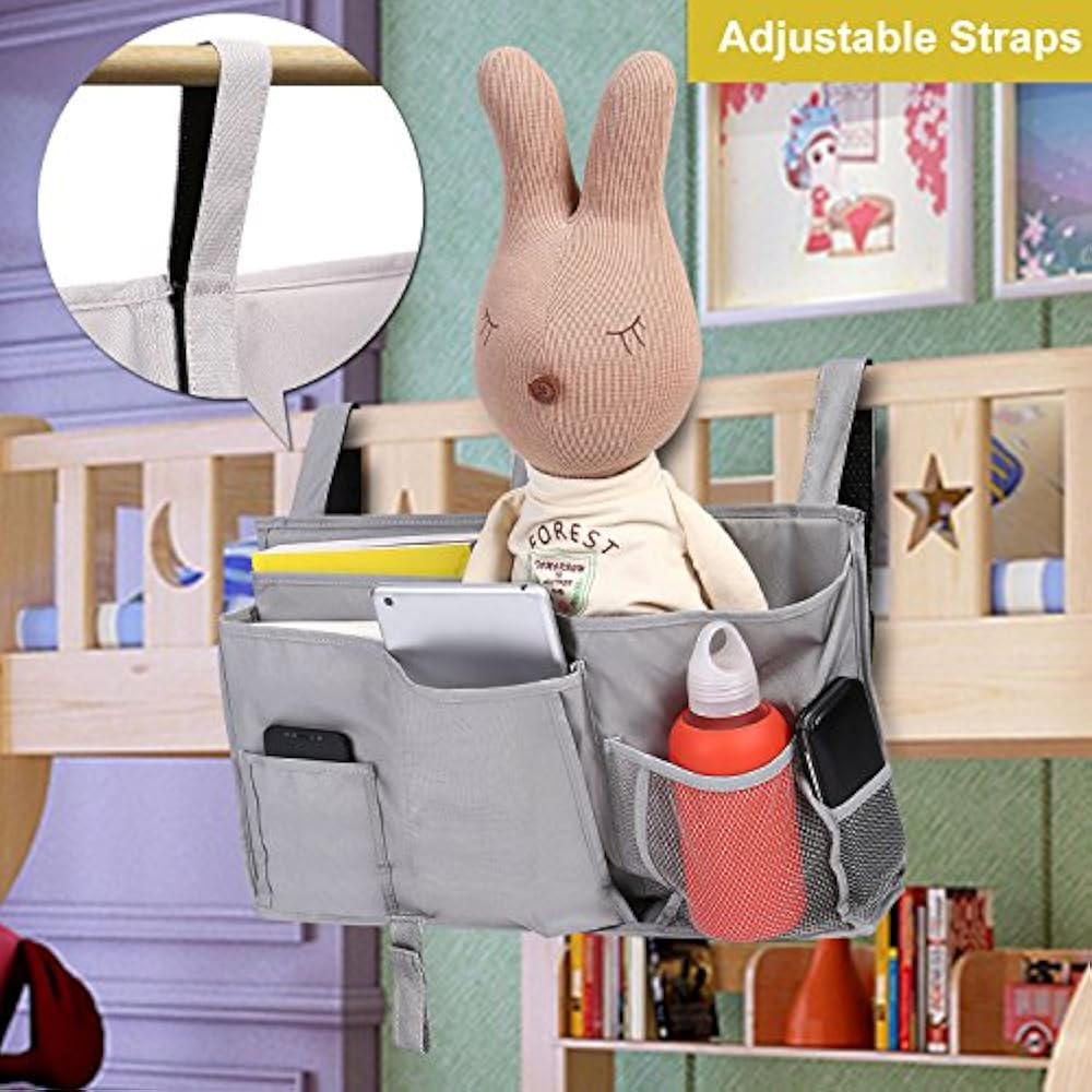 Grey Bedside Storage Caddy Hanging Organizer Bag With 8 Pockets Bunk Beds, Dorm eBay