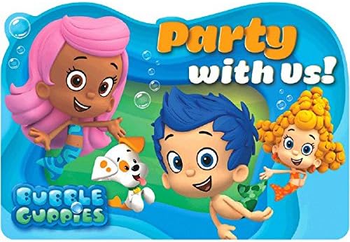 Aqua Awesome Bubble Guppies Birthday Party Postcard Invitations Paper 4 x 5 Pack of 8
