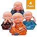 FishMM Set of 4 Monks Figurine, Wise Resin Monks Decorative Ornaments, Hear No Evil See No Evil Speak No Evil Do No Evil Statue, Car Home Desk Shelf Decor Collectible Art
