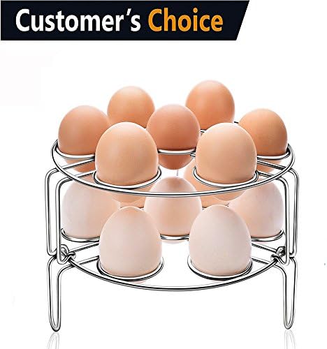 2-PCS FILWIN Egg Steamer Rack for Instant Pot Accessories,Vegetable Food Steam Rack Stand for Pressure Cooker Accessories, Stainless Steel Heavy Duty