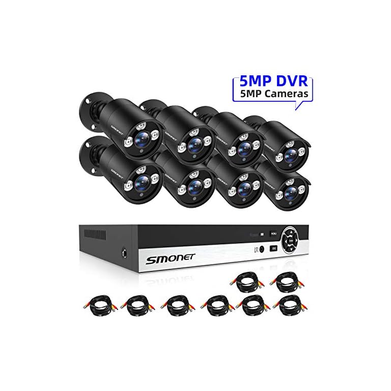 SMONET 5MP Lite Home Security Camera System,8CH DVR ...