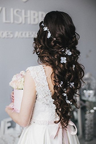 Wedding Flowers Hair Vine Bridal Hair Crystal Vine Pearl Hair