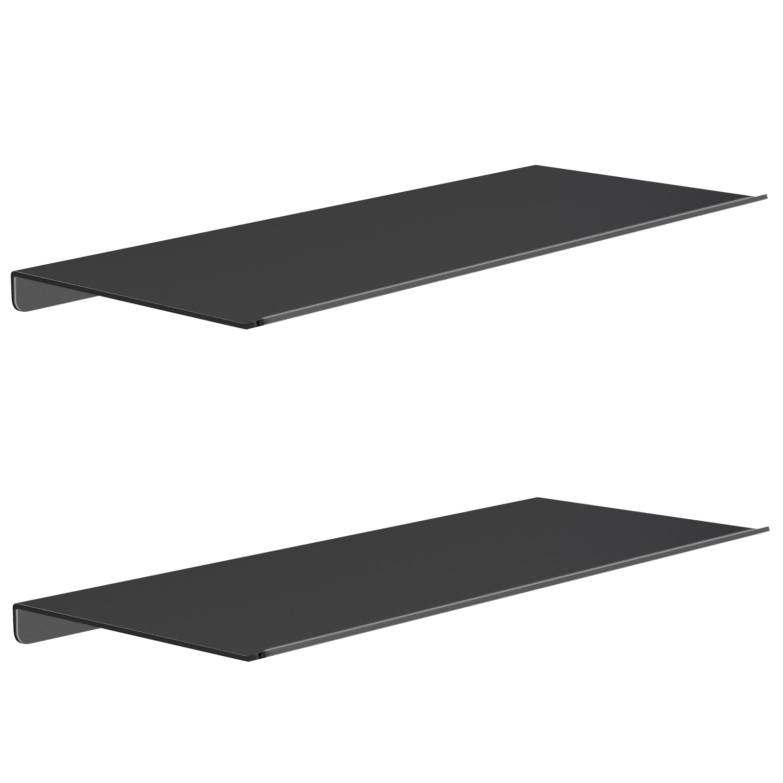 Photo 1 of MKO 2 Pack 12" Floating Shelves for Wall, Metal Wall Mounted Shelf for Bathroom, Bedroom, Living Room, Kitchen, Little Hanging Shelves for Books/Storage/Room Decor, Black