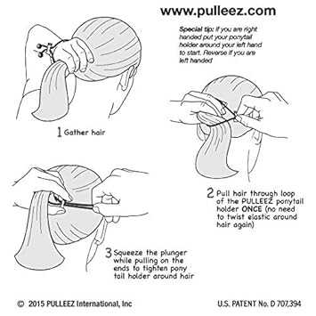 Pulleez Set Of 4 Sliding Ponytail Holders Elastic Hair Tie