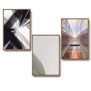 Framed for Living Room Bedroom Buildings Theme for x3 Panels