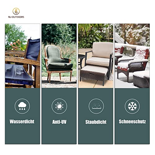 F&J Outdoors 2-Piece Outdoor Armchair Cover 89 x 99 x 65.5/89 cm Waterproof | Designed for grey patio recliners; rain resistant finish against dust, sun, moisture and dirt, easy to put on