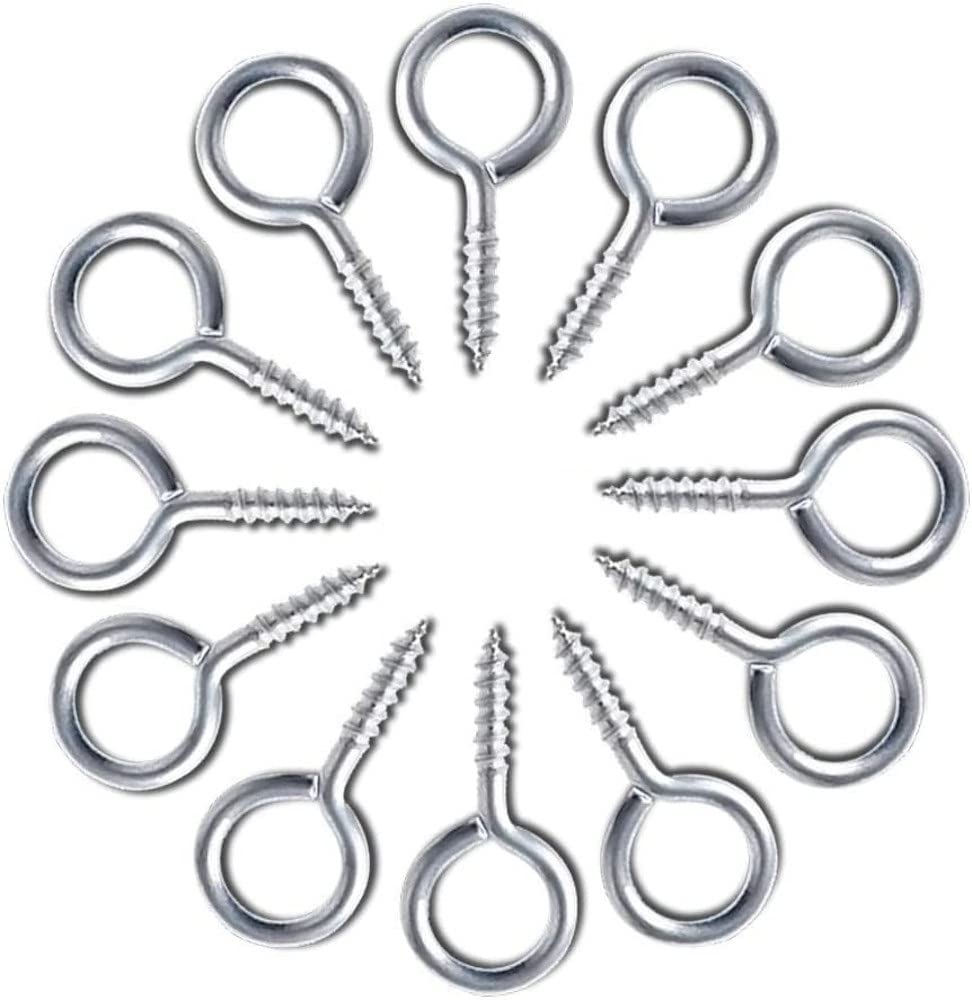 Merriway BH07593 100 Pcs Assorted Screw Eyes Bright Zinc Plated Steel