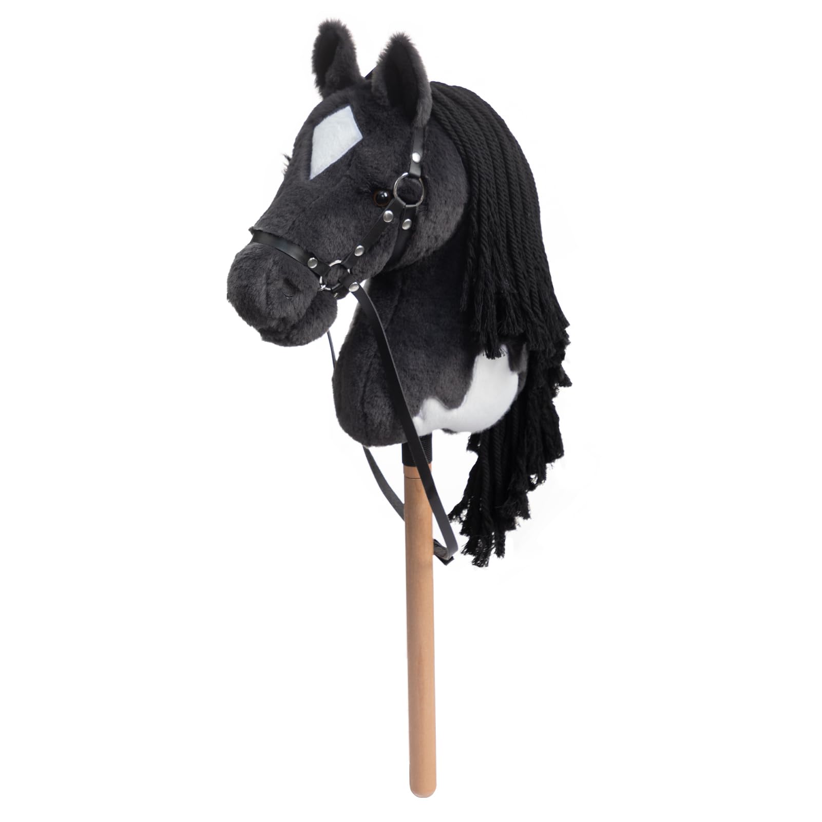 BEJOY Stick Horse Hobby Horse Toy, Horse on a Stick with Halter and Reins, Hobby Horsing Gift for Children Girls, Big Hobby Horse, Rhino Grey