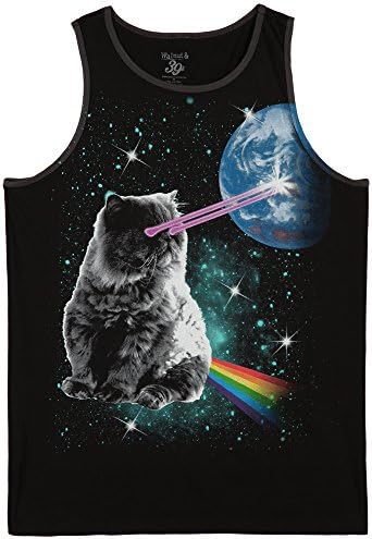 Space Cat Laser Eyes Adult Tank Top