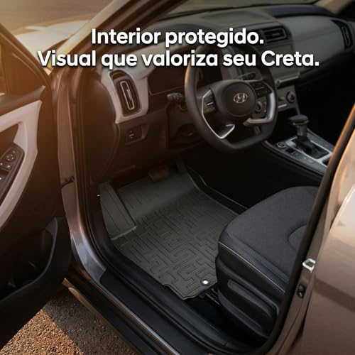 Tapete de Carro Bandeja Creta 2021 2022 2023 2024 2025 2026 Bordas Elevadas Impermeável