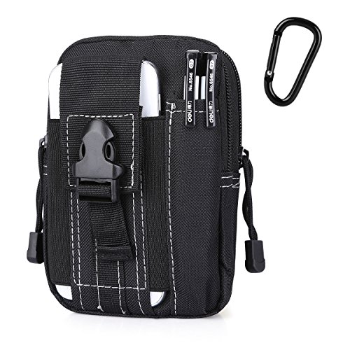 G4Free Tactical Molle Pouch Compact EDC Utility Gadget Waist Bag Pack with Cell Phone Holster(Black)