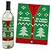 Big Dot of Happiness Ugly Sweater - Holiday and Christmas Wine Bottle Label Stickers - Set of 4