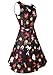 DREAGAL Halloween Sleeveless Floral Printed Flared Swing Dress with Belt