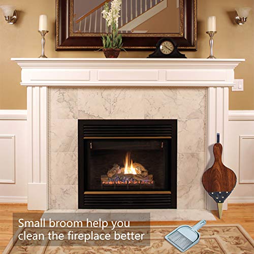 Exblue Fireplace Bellows Wood Hand Bellows Fire Blower Tool Brown Fire Bellows Fireplace BBQ Camping Small Broom Set - Thumbnail 2