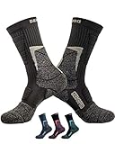 Mens Hiking Socks Outdoor Boot Socks w/Antibacterial Odor Moisture Wicking Germanium & Coolmax All Season 2 pairs